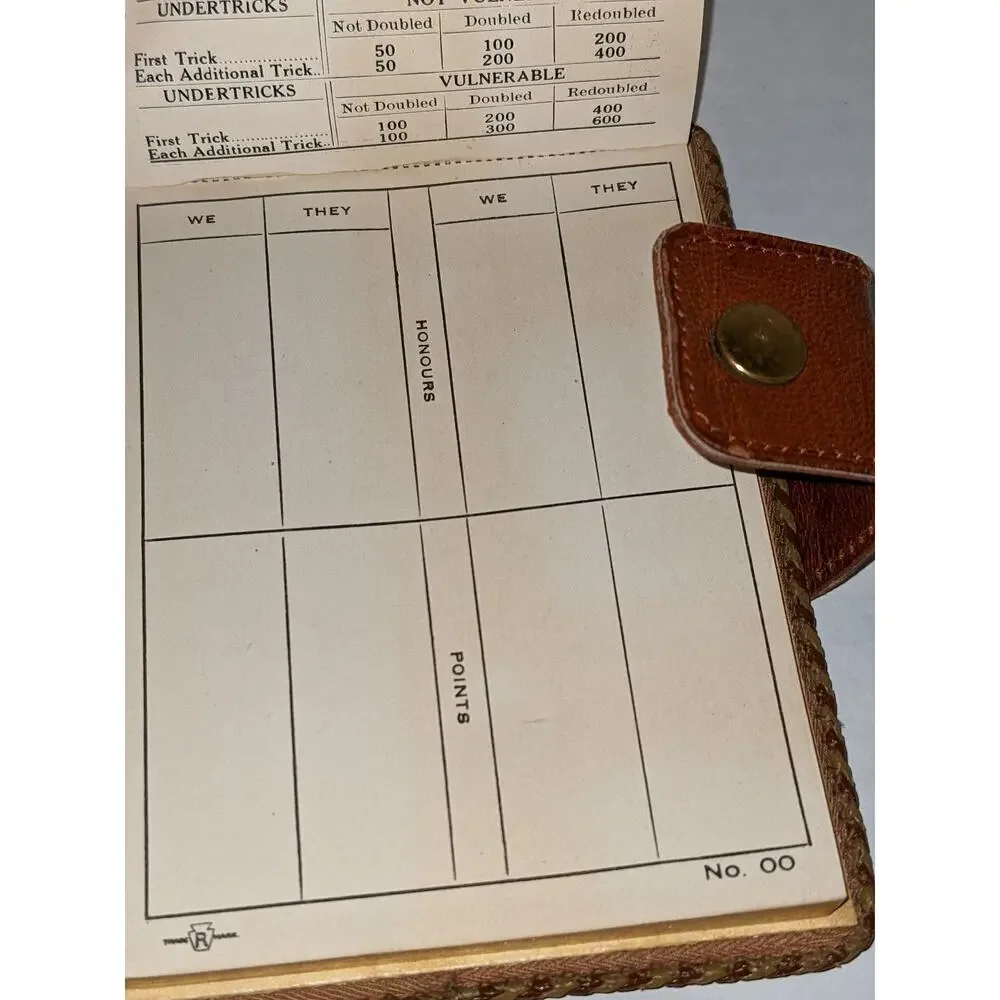 Vintage Bridge Card Set Leather Case Complete Cards Sealed Rummp & Sons Rare